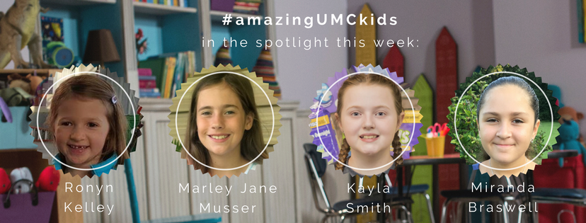 Miranda, Ronyn, Marley Jane and Kayla were featured on The United Methodist Church Facebook page as part of summer 2017's #AmazingUMCKids campaign.