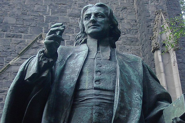John Wesley is depicted as a young preacher in this sculpture by Adam Carr located in Melbourne, Australia. Public domain photo by Adam Carr/Wikipedia. 