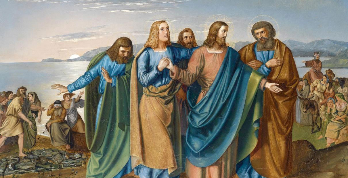 Painting "Jesus and his Disciples on the Sea of Galilee," dated 1833, by Carl Wilhelm Friedrich Oesterley courtesy of Wikimedia Commons.