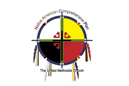 The Native American Comprehensive Plan resources, strengthens, and advocates for the local church in Native American communities and contexts for all generations. Logo of Native American Comprehensive Plan of The United Methodist Church.