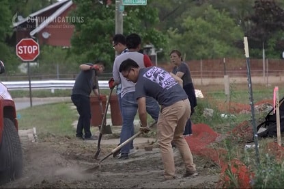 Korean American United Methodsits with the NEXUS ministry volunteer at Cass Community Social Services.