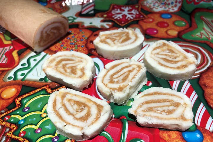 Potato candy from a recipe in the 1996 cookbook of Whitehouse United Methodist Church in New Jersey