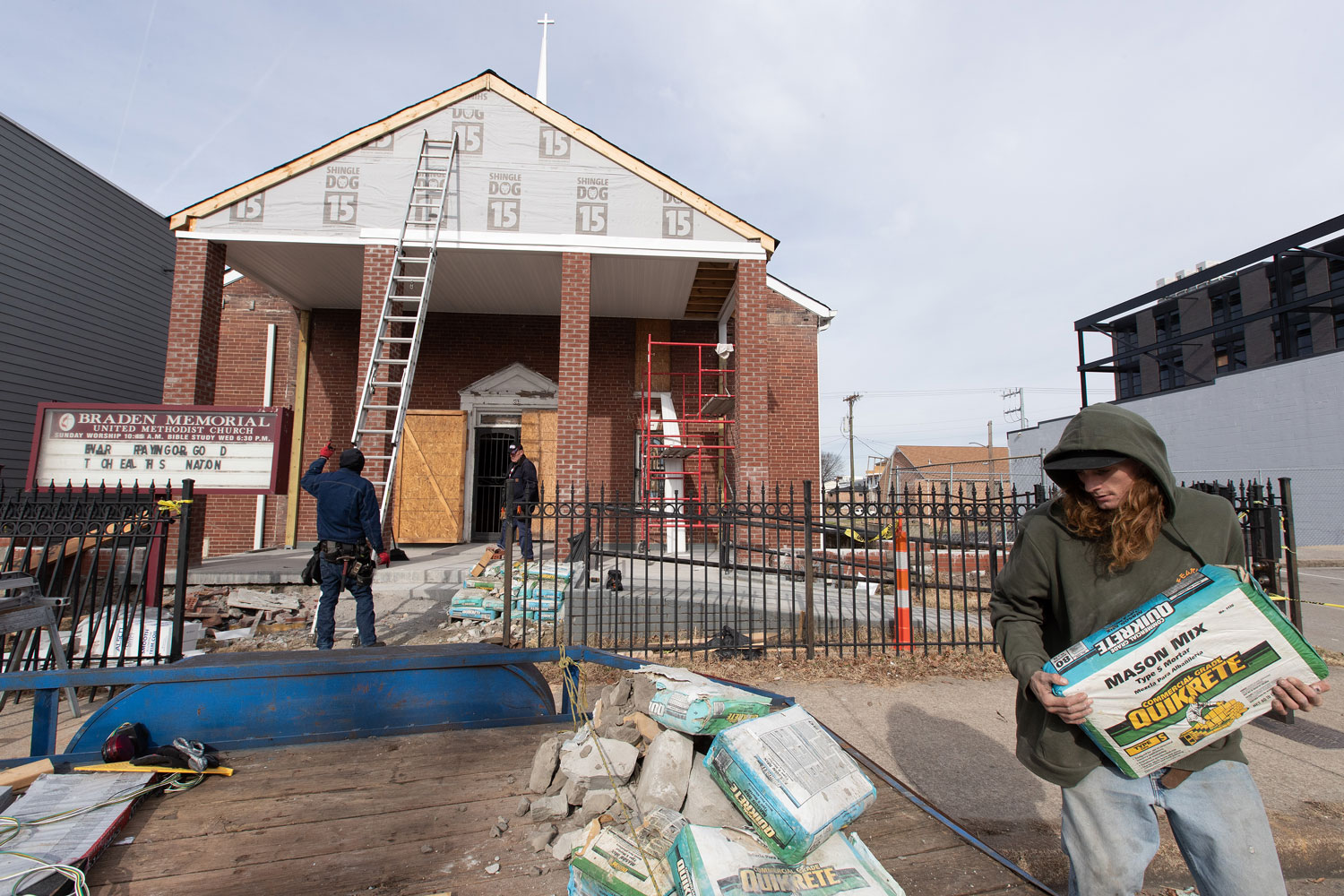 Braden Memorial UMC in Nashville, TN, continues to recover from a March 3, 2020 tornado. Photo by Mike DuBose, United Methodist Communications.