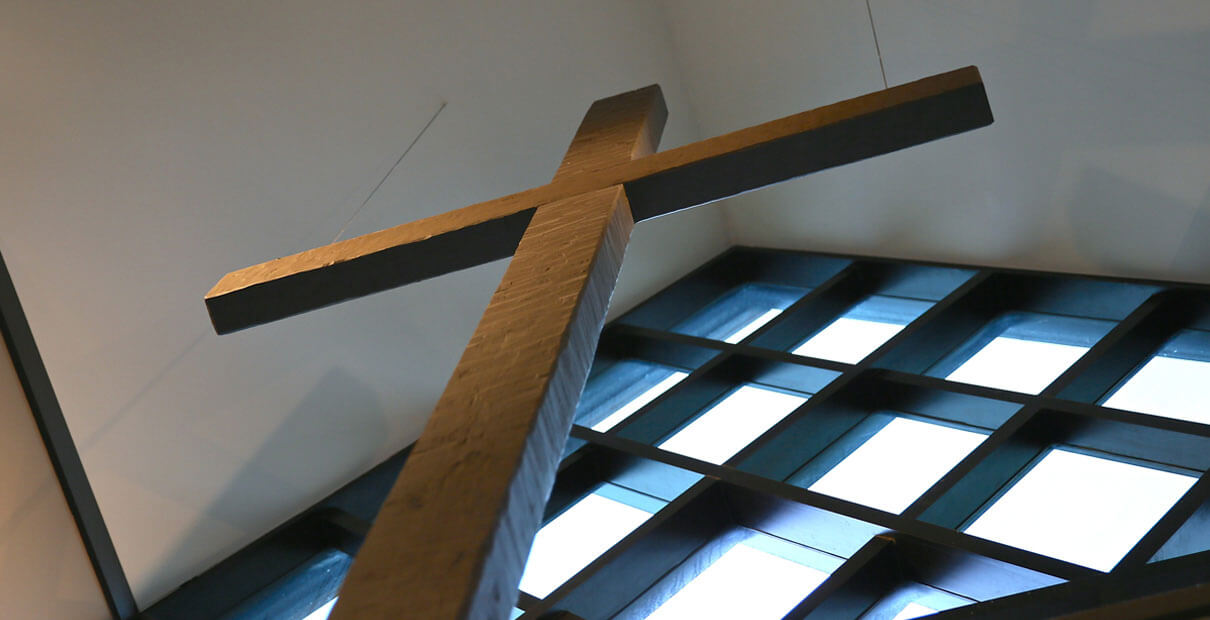 A cross stands at Memorial Drive United Methodist Church in Houston, Texas. Photo by Joe Center.