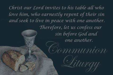 Before receiving communion, we are invited to confess and turn from a state of sin as part of the liturgy. It is only through acknowledging our sin that a process of restoration can begin. Communion elements photo by hudsoncrafted, courtesy of Pixabay; graphic by Laurens Glass, United Methodist Communications.