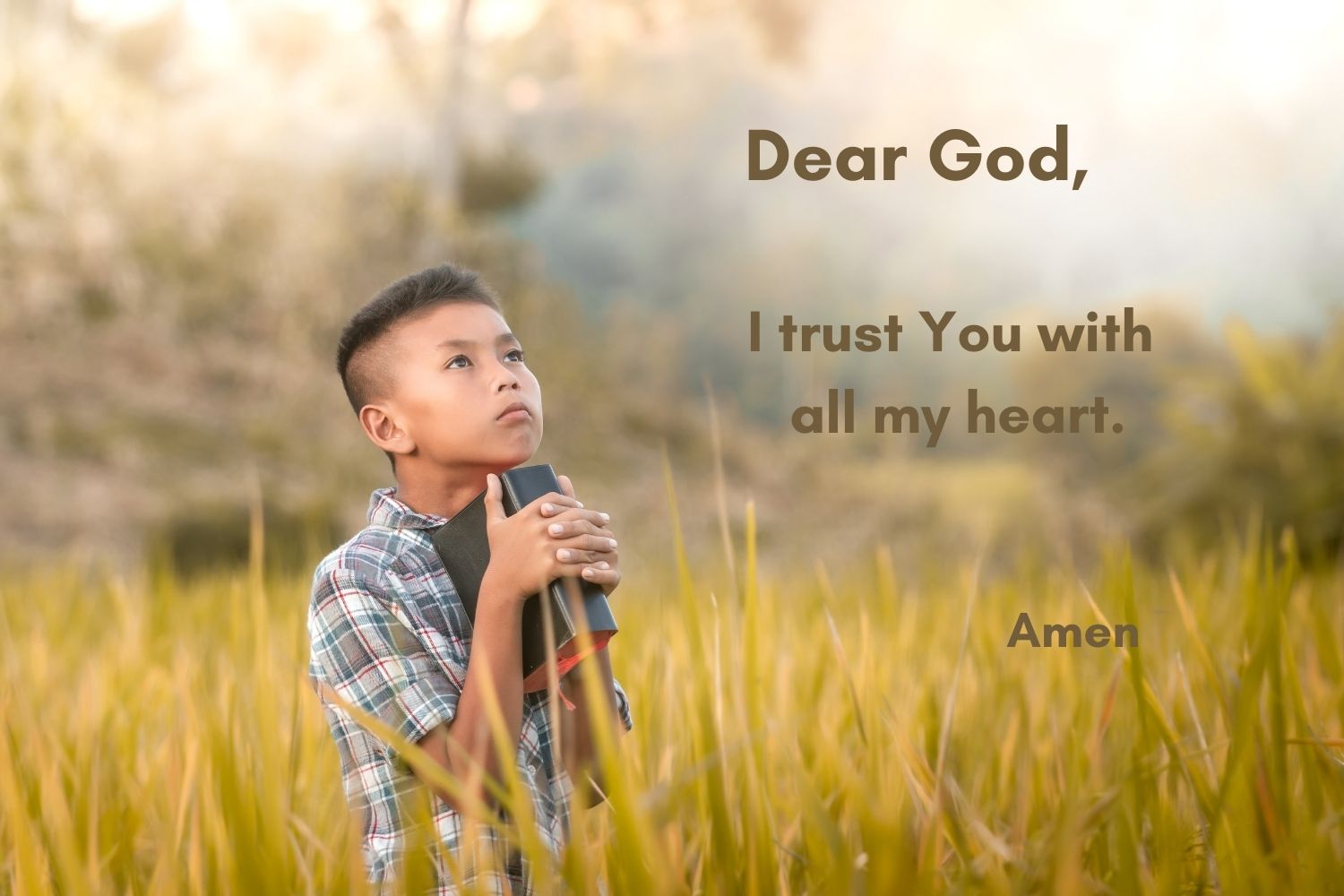 'Trust in the Lord with all your heart and lean not on your own understanding.' Proverbs 3:5