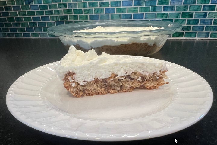 Ritz Cracker Pie from the 1958 Epworth Favorites cookbook