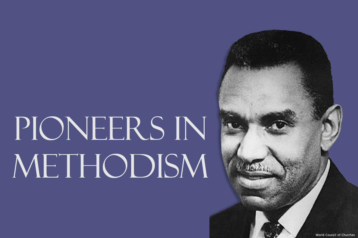 A portrait of Bishop Roy C. Nichols, 1969, courtesy of the World Council of Churches Archives. Graphic by Laurens Glass, UM News.