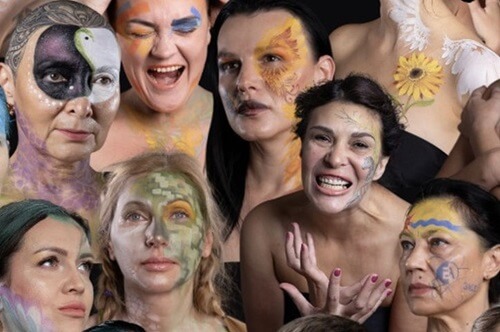 A group of women from Ukraine gathered at an event designed to offer trauma therapy as well as an art experience, Faces of Courage.