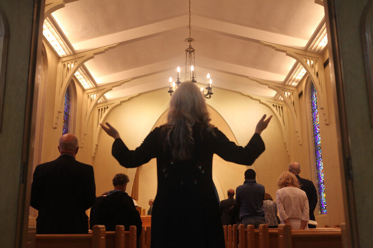 Worship welcome at First United Methodist Church of Birmingham