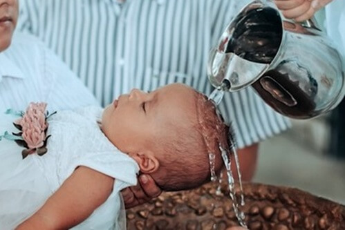 A baby is baptized 